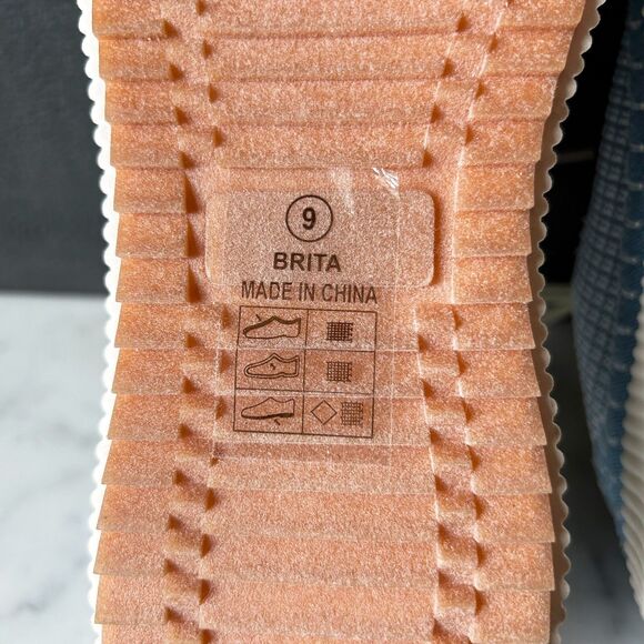 Nicole Miller Brita Platform Wedge Sneakers Blue/White - Women's Size 9 NEW - Picture 8 of 9